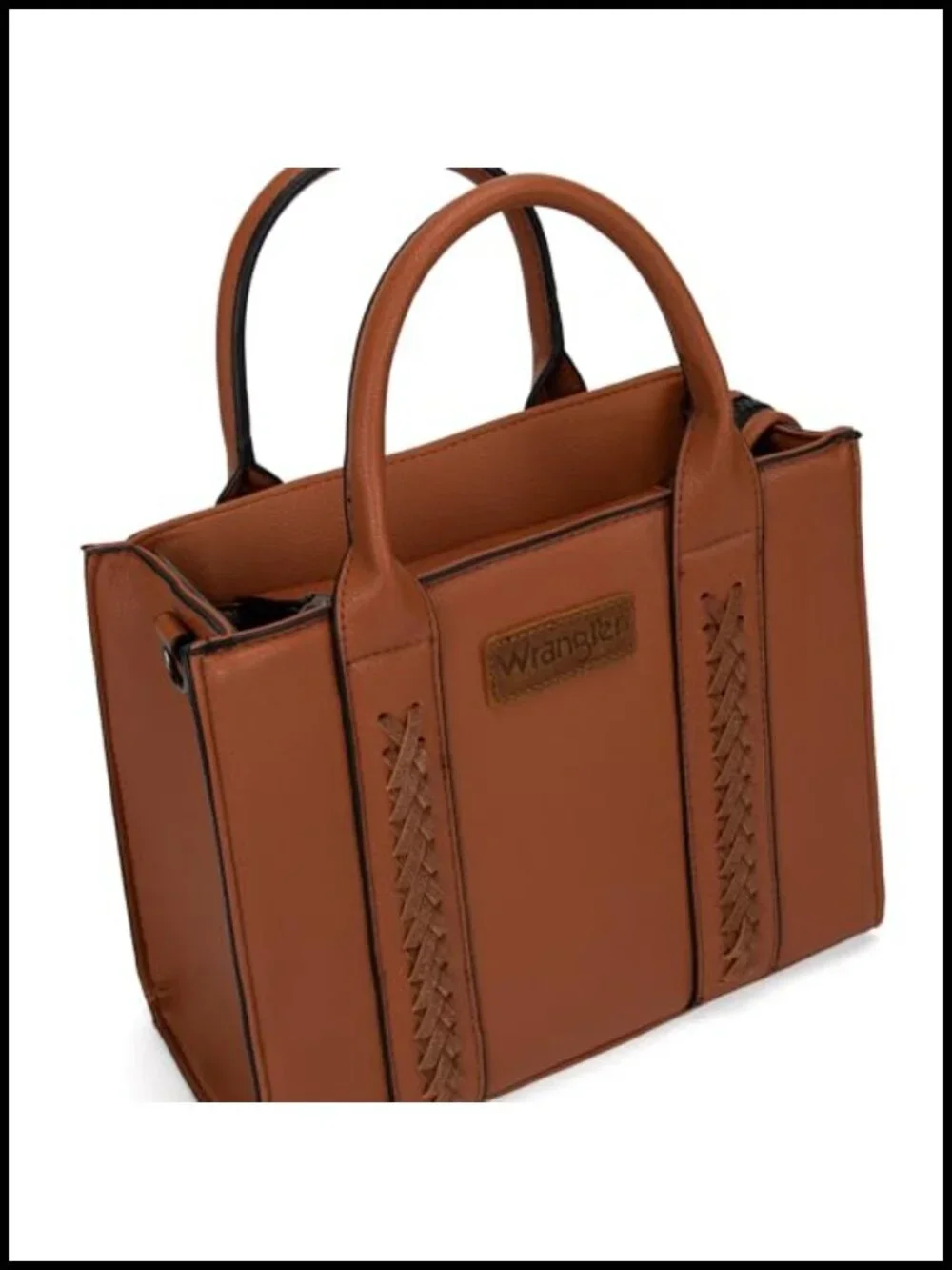 Woman Tote Satchel Bag Faux Leather with Crossbody Strap Top Handle Whipstitch